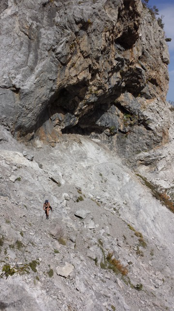Bergwandern Felsen Seil